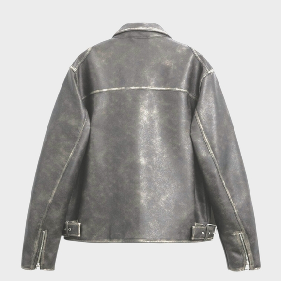 ZARA Faux Leather Washed Jacket - Picture 2 of 16